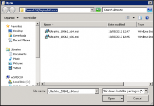 Select .msi for software installation